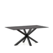 Load image into Gallery viewer, Argo table with black glass and black steel legs 160 x 90 cm - image 3