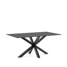 Load image into Gallery viewer, Argo table with black glass and black steel legs 160 x 90 cm - image 4