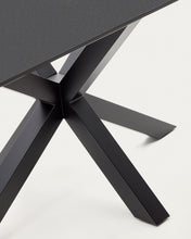Load image into Gallery viewer, Argo table with black glass and black steel legs 160 x 90 cm - image 8