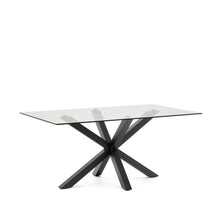 Load image into Gallery viewer, Argo glass table with steel legs with black finish 160 (90) x 90 cm - image 4