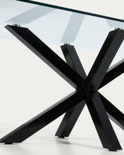 Load image into Gallery viewer, Argo glass table with steel legs with black finish 160 (90) x 90 cm - image 7