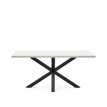 Load image into Gallery viewer, Argo table in melamine with white finish and steel legs with black finish 160 x 100 cm - image 2