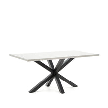 Load image into Gallery viewer, Argo table in melamine with white finish and steel legs with black finish 160 x 100 cm - image 3