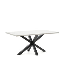 Load image into Gallery viewer, Argo table in melamine with white finish and steel legs with black finish 160 x 100 cm - image 4