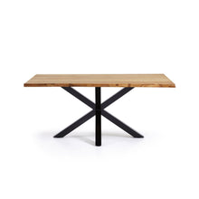 Load image into Gallery viewer, Argo oak veneer table with natural finish and steel legs with black finish 160 x 90 cm - image 2