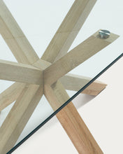 Load image into Gallery viewer, Argo glass table with steel legs with wood-effect finish 160 x 90 cm - image 6