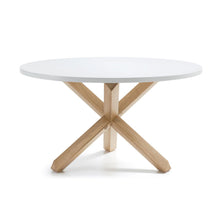 Load image into Gallery viewer, Lotus table in white with solid oak legs, Ø 120 cm - image 2