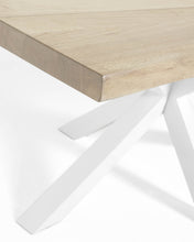 Load image into Gallery viewer, Argo oak veneer table with a whitewashed finish and white steel legs, 200 x 100 cm - image 3