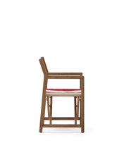 Load image into Gallery viewer, Vilara burgundy and beige striped outdoor folding chair made of FSC 100% solid acacia wood - image 2