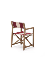 Load image into Gallery viewer, Vilara burgundy and beige striped outdoor folding chair made of FSC 100% solid acacia wood - image 3
