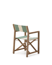 Load image into Gallery viewer, Vilara green and beige striped outdoor folding chair made of FSC 100% solid acacia wood - image 3