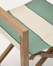 Load image into Gallery viewer, Vilara green and beige striped outdoor folding chair made of FSC 100% solid acacia wood - image 8