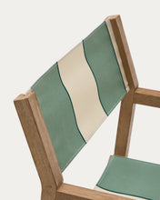 Load image into Gallery viewer, Vilara green and beige striped outdoor folding chair made of FSC 100% solid acacia wood - image 9
