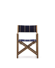 Load image into Gallery viewer, Vilara blue and beige striped outdoor folding chair made of FSC 100% solid acacia wood - image 4
