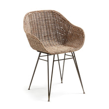 Load image into Gallery viewer, Chart chair made from rattan with black finished steel legs