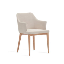 Load image into Gallery viewer, Croft chair in beige chenille with solid ash wood legs