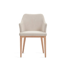 Load image into Gallery viewer, Croft chair in beige chenille with solid ash wood legs - image 4