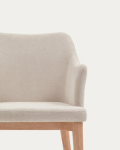 Load image into Gallery viewer, Croft chair in beige chenille with solid ash wood legs - image 7
