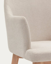 Load image into Gallery viewer, Croft chair in beige chenille with solid ash wood legs - image 8