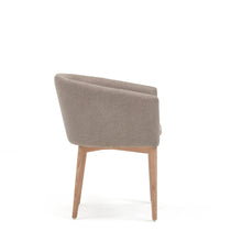 Load image into Gallery viewer, Harlan brown chenille chair with solid ash wood legs - image 2