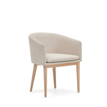 Load image into Gallery viewer, Harlan beige chenille chair with solid ash wood legs