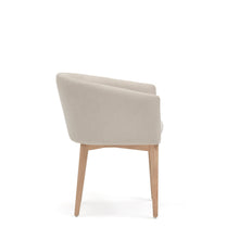 Load image into Gallery viewer, Harlan beige chenille chair with solid ash wood legs - image 2