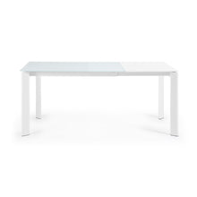 Load image into Gallery viewer, Axis white glass extendable table with white steel legs 120 (180) cm - image 7