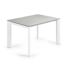 Load image into Gallery viewer, Axis extendable ceramic table with Hydra Plomo finish and white steel legs 120 (180) cm