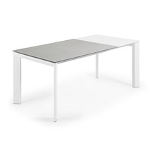 Load image into Gallery viewer, Axis extendable ceramic table with Hydra Plomo finish and white steel legs 120 (180) cm - image 3