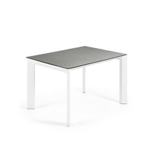 Load image into Gallery viewer, Axis extendable ceramic table with Hydra Plomo finish and white steel legs 120 (180) cm - image 4