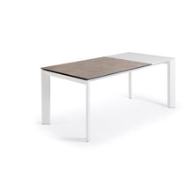 Load image into Gallery viewer, Axis extendable ceramic table in Vulcano Ceniza finish, white steel legs 120 (180) cm - image 3