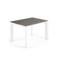 Load image into Gallery viewer, Axis extendable ceramic table in Vulcano Ceniza finish, white steel legs 120 (180) cm - image 4