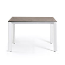 Load image into Gallery viewer, Axis extendable ceramic table in Vulcano Ceniza finish, white steel legs 120 (180) cm - image 5