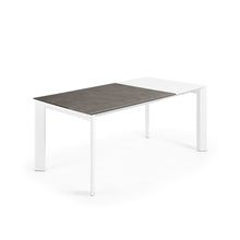 Load image into Gallery viewer, Axis extendable ceramic table in Vulcano Ceniza finish, white steel legs 120 (180) cm - image 6