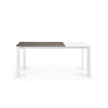 Load image into Gallery viewer, Axis extendable ceramic table in Vulcano Ceniza finish, white steel legs 120 (180) cm - image 8