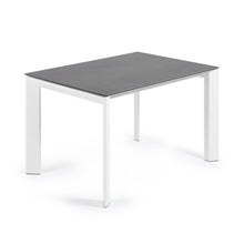 Load image into Gallery viewer, Axis porcelain extendable table in Volcano Rock finish with white steel legs 120 (180) cm