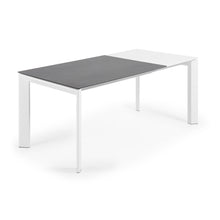 Load image into Gallery viewer, Axis porcelain extendable table in Volcano Rock finish with white steel legs 120 (180) cm - image 3