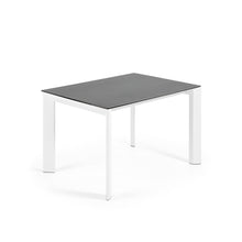 Load image into Gallery viewer, Axis porcelain extendable table in Volcano Rock finish with white steel legs 120 (180) cm - image 4