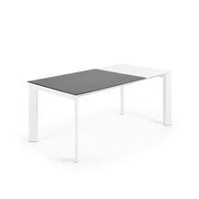 Load image into Gallery viewer, Axis porcelain extendable table in Volcano Rock finish with white steel legs 120 (180) cm - image 6