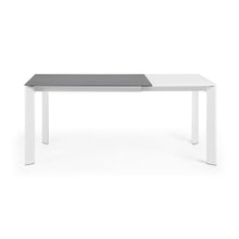 Load image into Gallery viewer, Axis porcelain extendable table in Volcano Rock finish with white steel legs 120 (180) cm - image 7