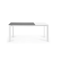 Load image into Gallery viewer, Axis porcelain extendable table in Volcano Rock finish with white steel legs 120 (180) cm - image 8