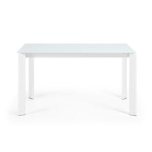 Load image into Gallery viewer, Axis white glass extendable table with white steel legs 140 (200) cm - image 5