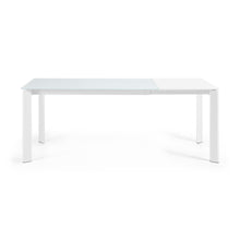 Load image into Gallery viewer, Axis white glass extendable table with white steel legs 140 (200) cm - image 7