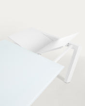 Load image into Gallery viewer, Axis white glass extendable table with white steel legs 140 (200) cm - image 9
