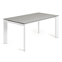 Load image into Gallery viewer, Axis porcelain extendable table in Hydra Lead finish with white steel legs 140 (200) cm