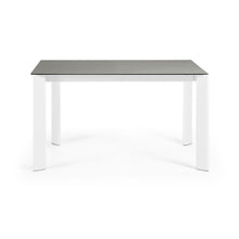 Load image into Gallery viewer, Axis porcelain extendable table in Hydra Lead finish with white steel legs 140 (200) cm - image 2