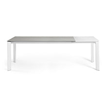 Load image into Gallery viewer, Axis porcelain extendable table in Hydra Lead finish with white steel legs 140 (200) cm - image 7