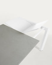 Load image into Gallery viewer, Axis porcelain extendable table in Hydra Lead finish with white steel legs 140 (200) cm - image 9