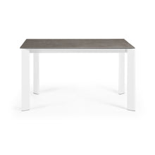 Load image into Gallery viewer, Axis porcelain extendable table in Volcano Ash finish with white steel legs 140 (200) cm - image 2