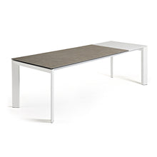 Load image into Gallery viewer, Axis porcelain extendable table in Volcano Ash finish with white steel legs 140 (200) cm - image 3